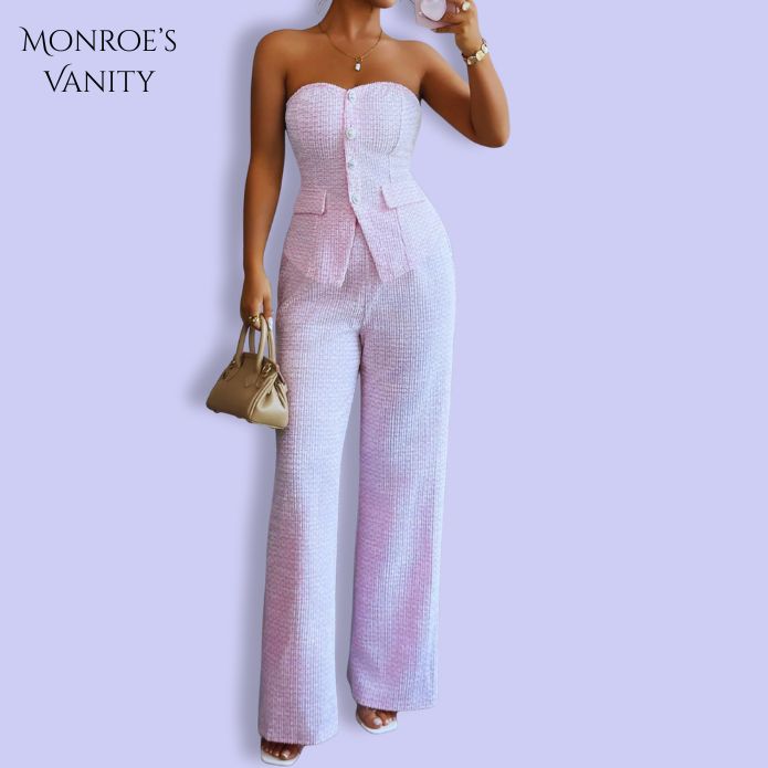 Sweetheart Neck Tube Top and Pants Set