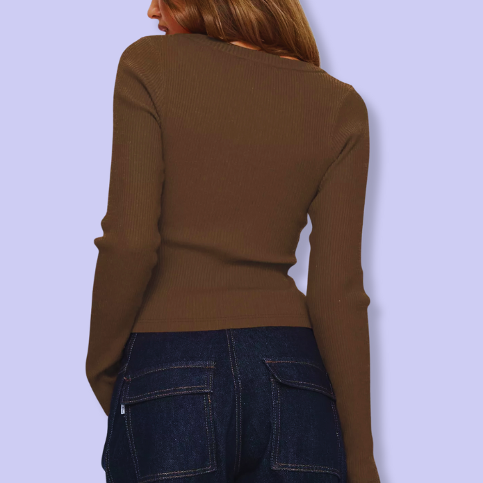 BLEU - Ribbed Knit Button-Down Cardigan