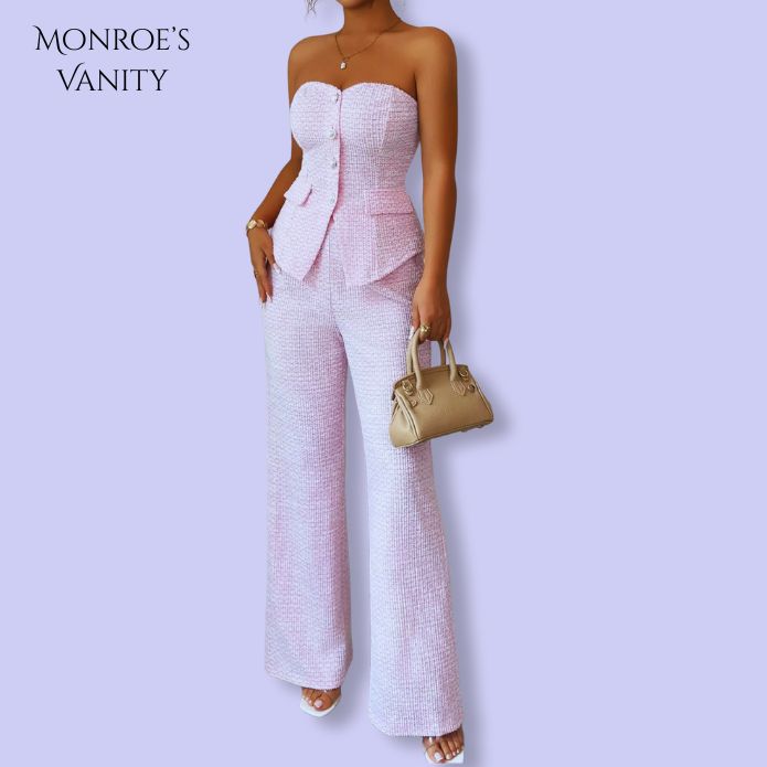 Sweetheart Neck Tube Top and Pants Set