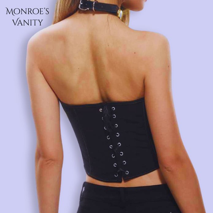BRIELLE - Heart Shape Corsette Top - Black