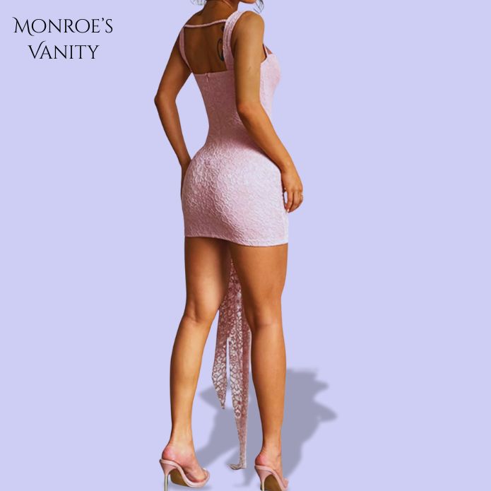 YAVELLE - Sweetheart Neck Wide Strap Mini Dress