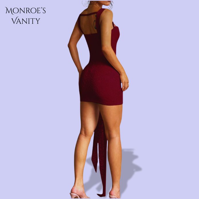 YAVELLE - Sweetheart Neck Wide Strap Mini Dress