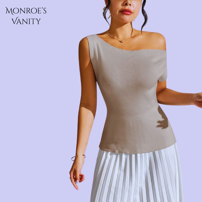 ELENORA - Sheer Shoulder Knit Top