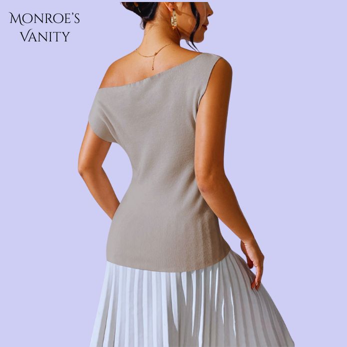 ELENORA - Sheer Shoulder Knit Top