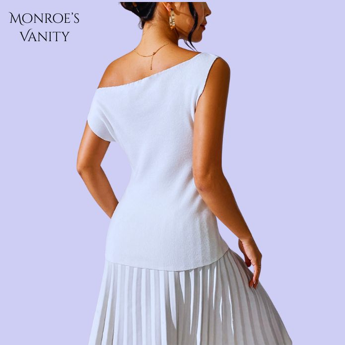 ELENORA - Sheer Shoulder Knit Top