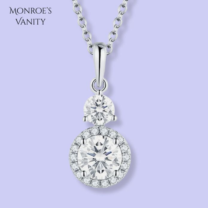1 Carat Moissanite 925 Sterling Silver Pendant Necklace